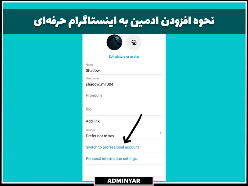 اضافه کردن ادمین به اینستاگرام حرفه‌­ای (Professional)